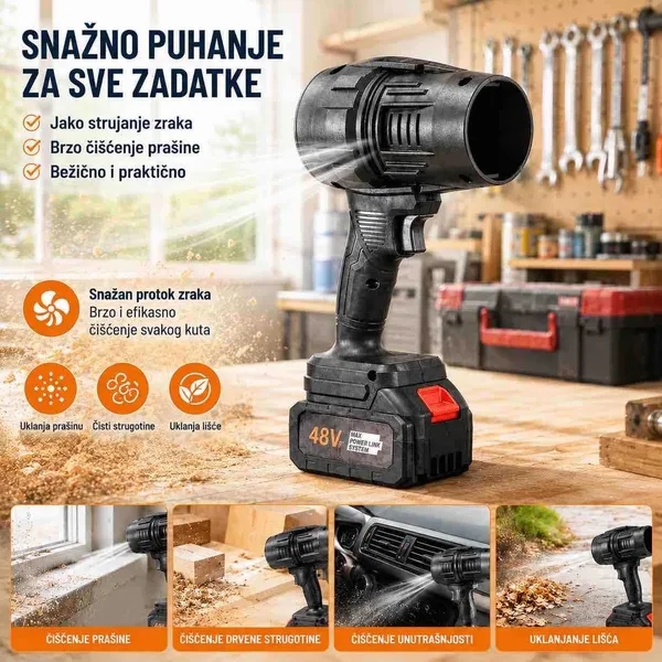 Bežična turbo puhalica za prašinu i lišće