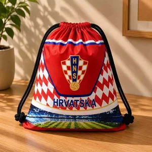 Navijačka vreća-ruksak na vezanje — crveno-bijela kockasta