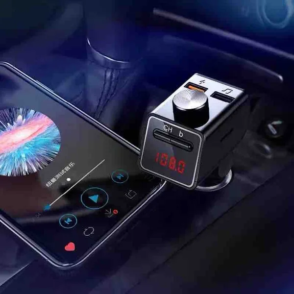 FM transmiter za auto s kablom 3 u 1 za punjenje, Q18S (slika 4)