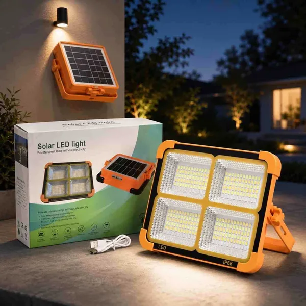 Prijenosni solarni LED reflektor s postoljem, 17,7 × 15,7 cm