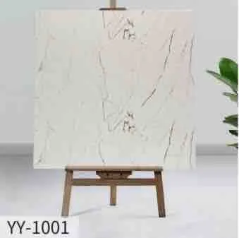 Samoljepljiva vodootporna pločica za zid i pod 60×60 cm — krem mramor s tankim žilama YY-1001