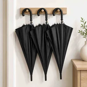 Dugi kišobran 56 cm s 10 žica — crni